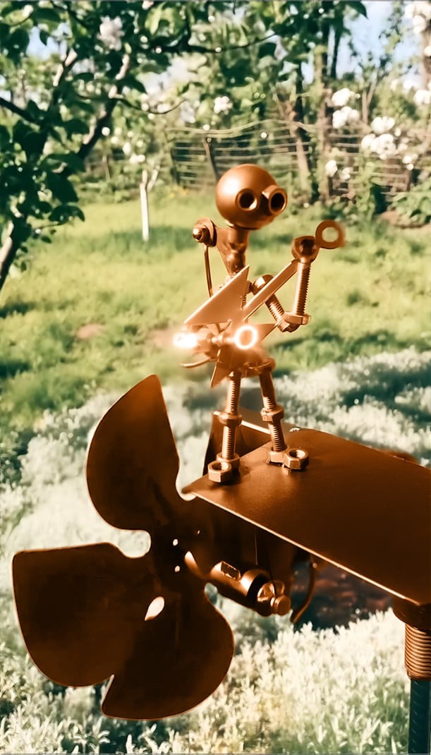 🔥Last Day 🥁Handmade Metal Rock Band Windmill🎁(Includes a 70cm bracket)