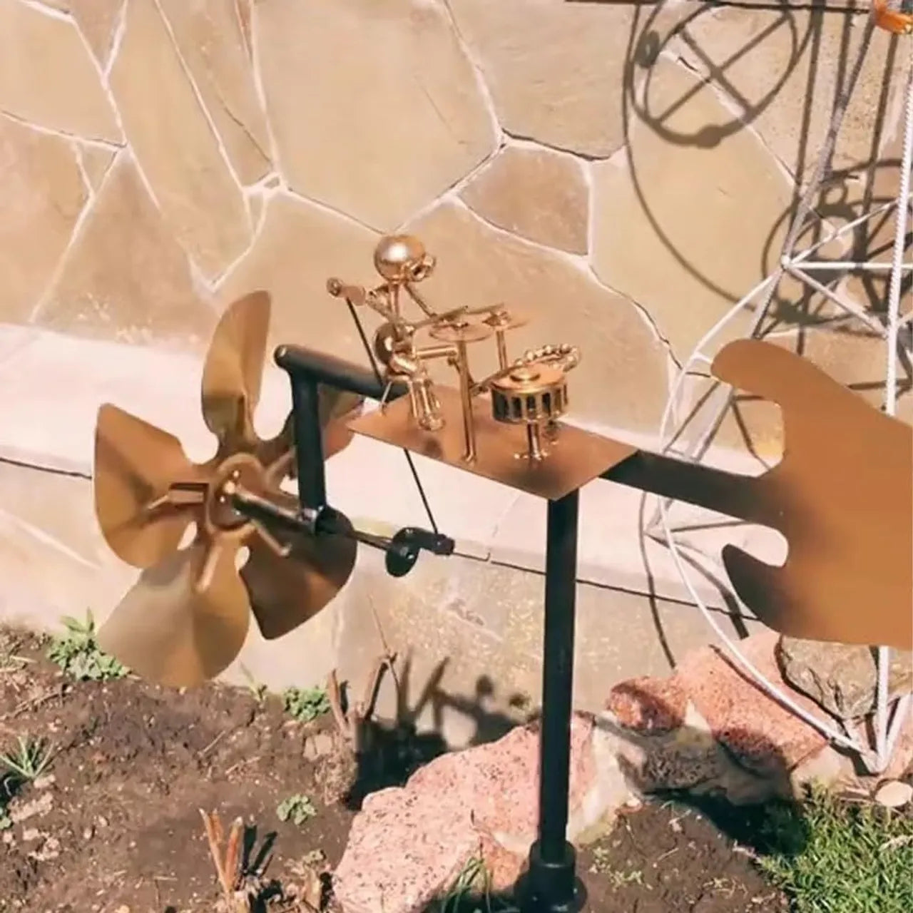 🔥Last Day 🥁Handmade Metal Rock Band Windmill🎁(Includes a 70cm bracket)